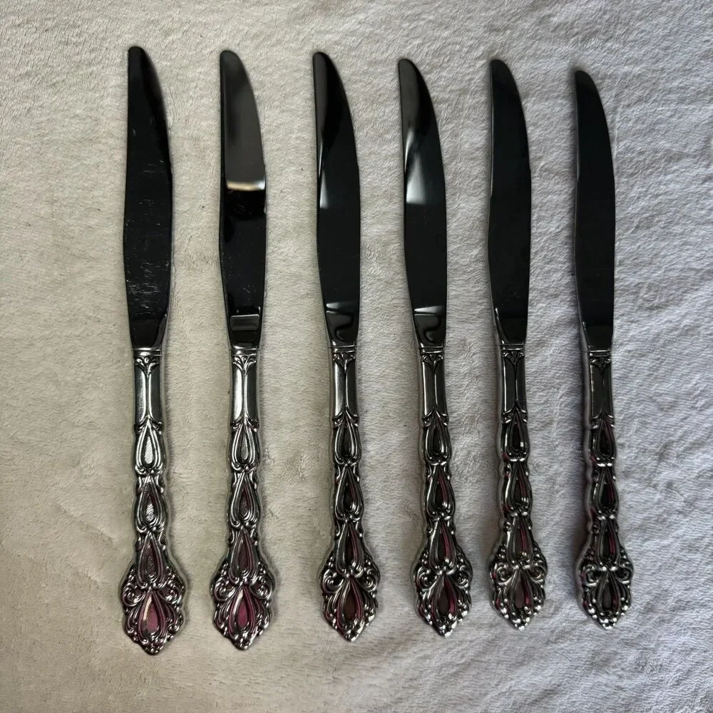 Oneida Chandelier Set of 6 Dinner Knives Community Stainless Flatware MCM VTG